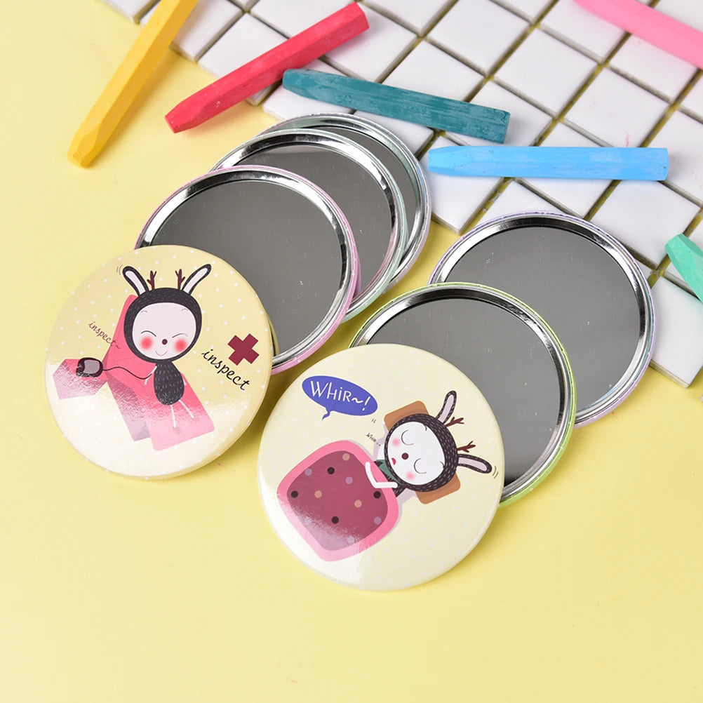 TSHOU1026 Cute Annimal Mini Small Pocket Makeup Mirror Cosmetic Compact Metal Mirrors Color Random Make Up Mirrors