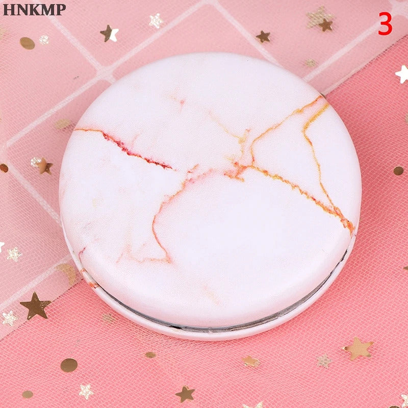 CX699  Marble Pattern Portable Double Sided Mirror Foldable Pocket Makeup Mirror Women Girls Beauty Cosmetic Compact Mirrors