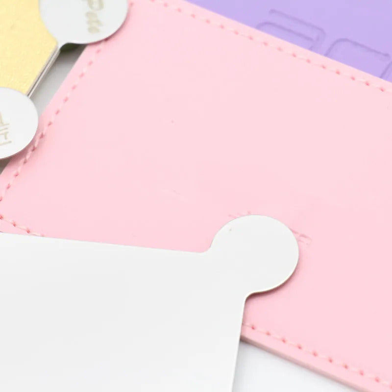 TSHOU960  Portable Mini Shatter Proof Card Style Pocket Folding Cosmetic Mirror PU Leather Cover Stainless Steel Makeup Mirror Card