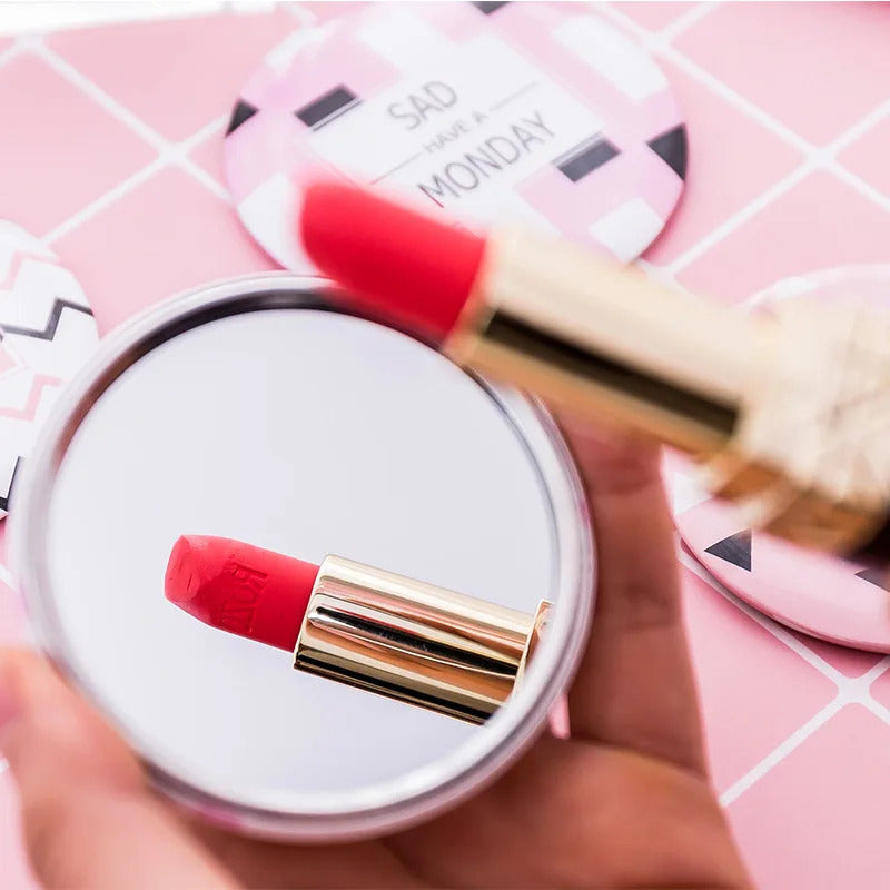 DSHOU258 Lady Portable Makeup Mirror Cute Pattern Portable Compact Pocket Cosmetic Mirrors