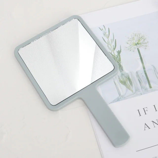 FEN79 Handle Mirror Square Makeup Mirror Handheld Vanity Mirror Hand Mirror Salon Makeup Vanity Cosmetic Compact Mirror for