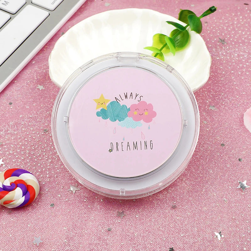 TSHOU857 LED Mini Makeup Mirror Hand Held Fold Small Portable Micro USB Cosmetic Mirror