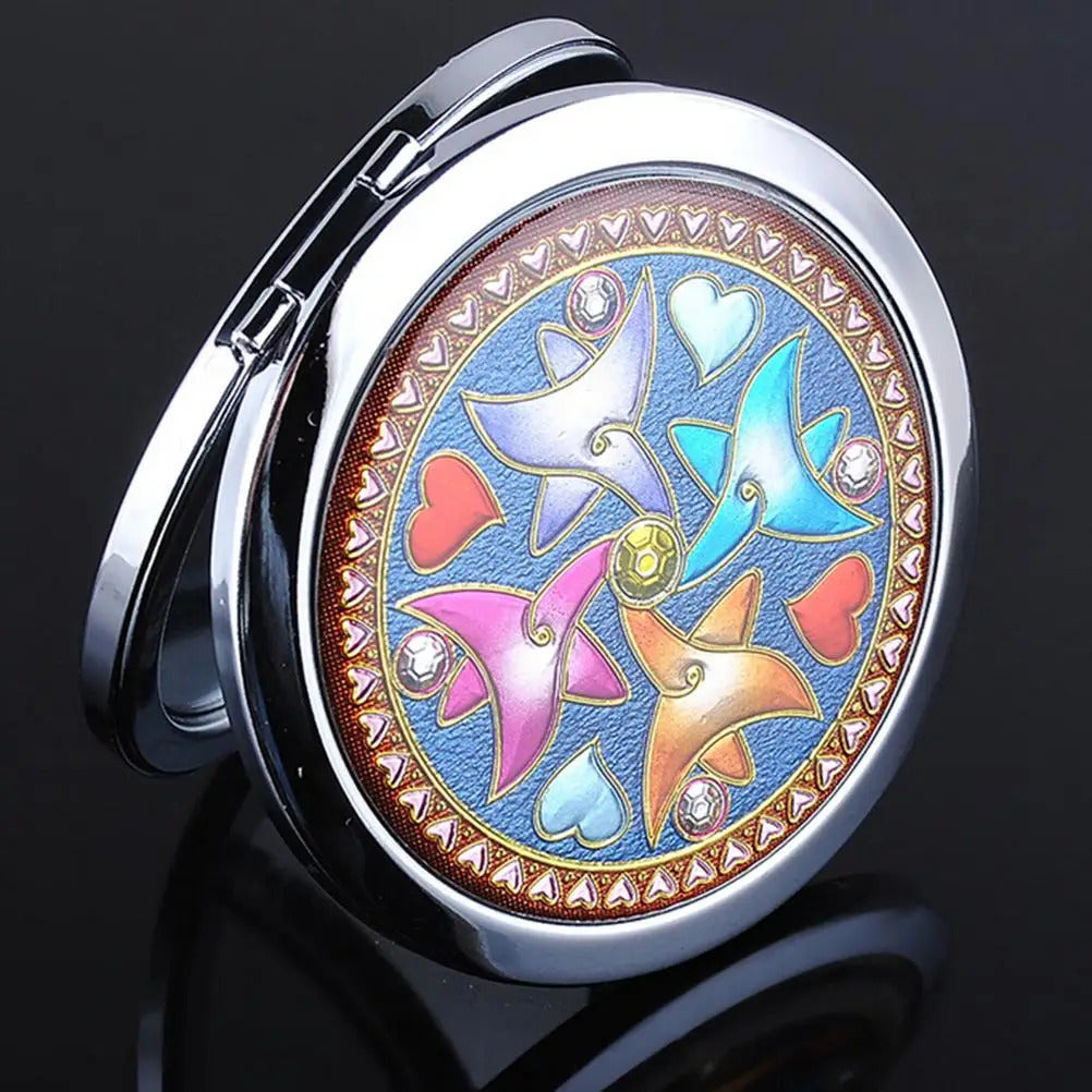 CX261 New Women Mini Beauty Pocket Mirror Portable Double Sides Cosmetic Makeup Mirrors Normal Magnifying