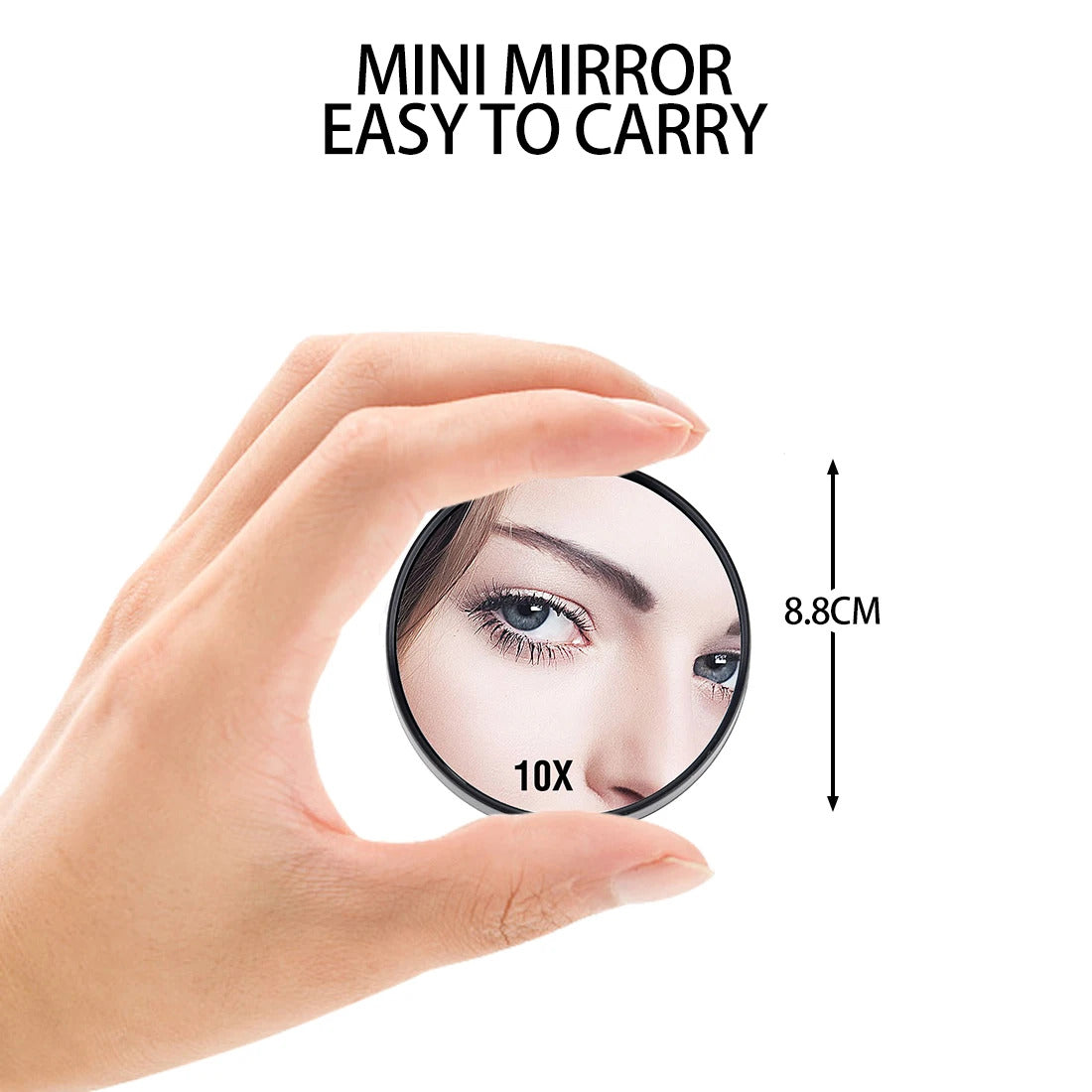 CASHOU103 Small  Makeup Mirror Touch Screen 10 Times Suction Cup Magnifying Glass Small Round Mirror Portable Mini Makeup Mirror