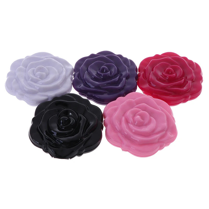 CX727 Double Side Make Up Mirror Mini Rose Flower Make Up Mirror Cute Design Compact Portable Girls Pocket Mirror Unique Gift