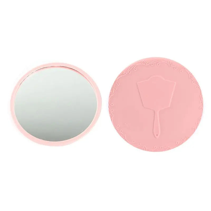 TSHOU606  Creative Cartoon Embossed Round Mini Pocket Makeup Mirror Single Side Compact Cosmetic Tool Travel Portable