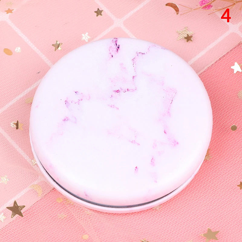 CX380 Marble Pattern Portable Double Sided Mirror Foldable Pocket Makeup Mirror Women Girls Beauty Cosmetic Compact Mirrors