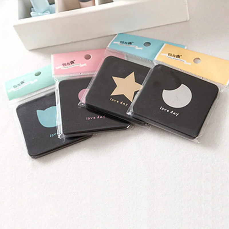 CX220 Mini Square Makeup Mirror Portable Hand Mirror Double-sided Makeup Vanity Mirror Foldable Compact Mirror Pocket Cosmetic