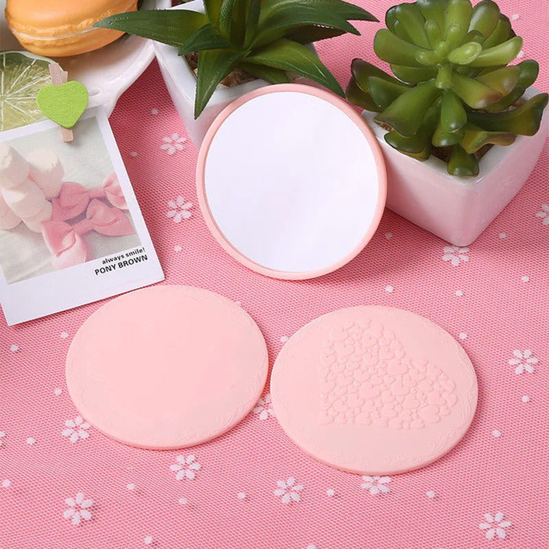TSHOU682 Cute 1pcs Mini Pocket Makeup Mirror Cosmetic Compact Metal Mirrors Color Random Dia 7cm
