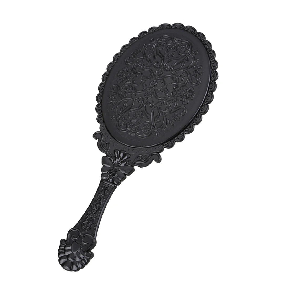 cshou389  hot European Style Vintage Handheld Roses Mirror Princess Women Girls Oval Vanity Makeup Cosmetic Tool with Anti-Slip