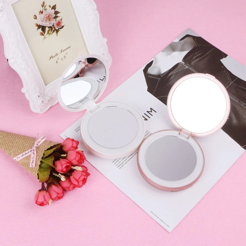 L192  3000mAh Portable LED Light Makeup Mirror Power Bank USB Charger 3X  Magnifying U2JD