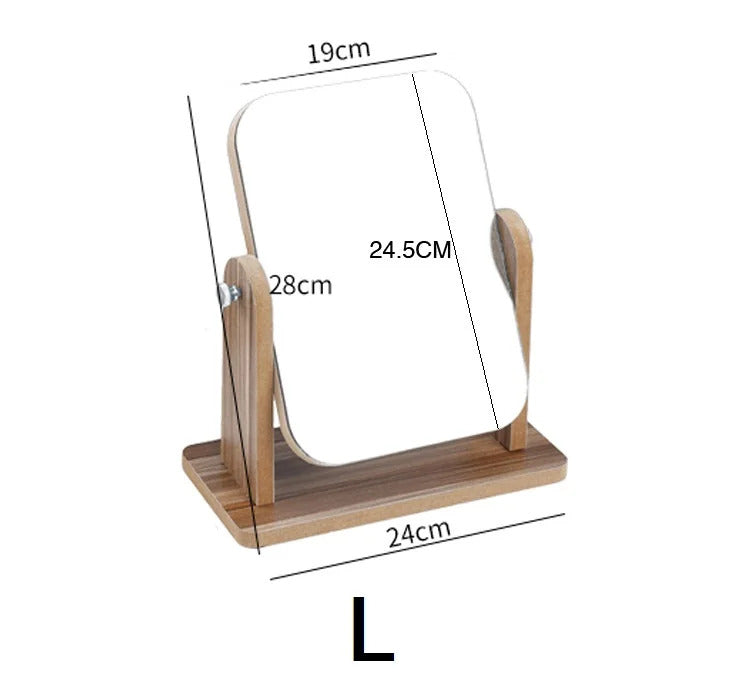 CASHOU18 Makeup Mirror Wood Bathroom Accessories European Standable Desktop Decoration Mirror High Clear Standing Cosmetic Dress