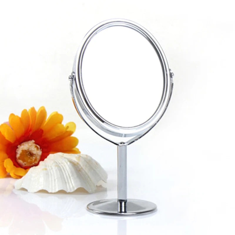 FEN68 Magnification 1：2 Makeup Mirror Dual 2 Sided Round Shape Rotating Cosmetic Mirror Stand Magnifier Mirror Standing Mirro