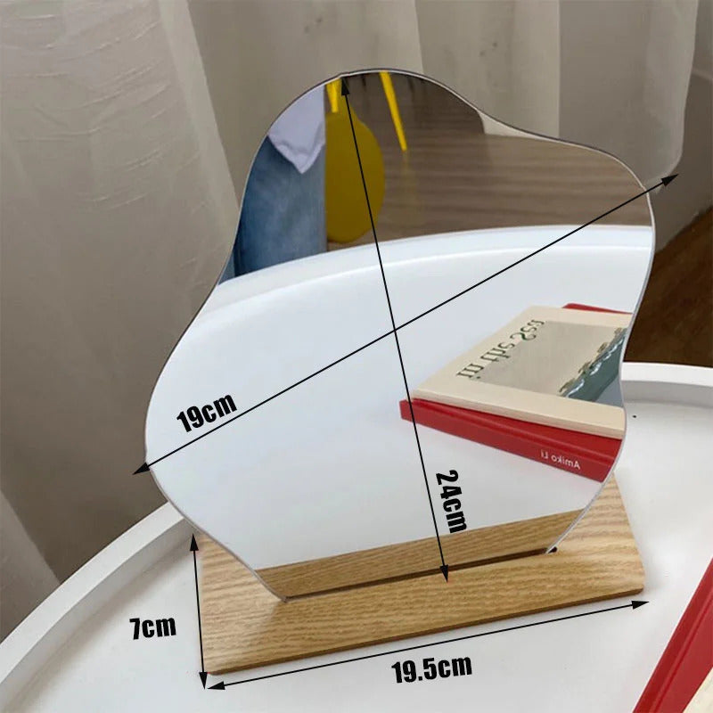 CX688 Ins Makeup Mirror Irregular Make up Mirror Star shape Acrylic lens Wooden Base maquillaje Beauty Tools