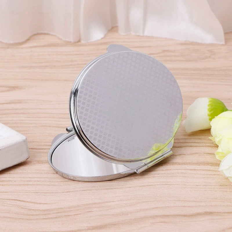 L152 Portable Hand Pocket Various Shapes Double Folded-Side Stainless Steel Mirror