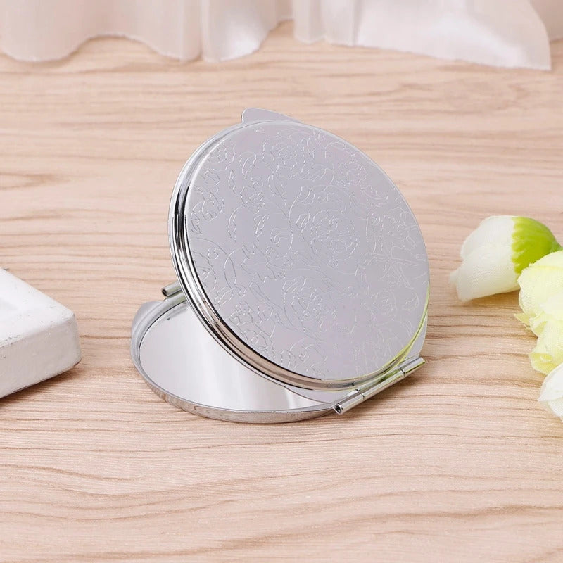 L152 Portable Hand Pocket Various Shapes Double Folded-Side Stainless Steel Mirror