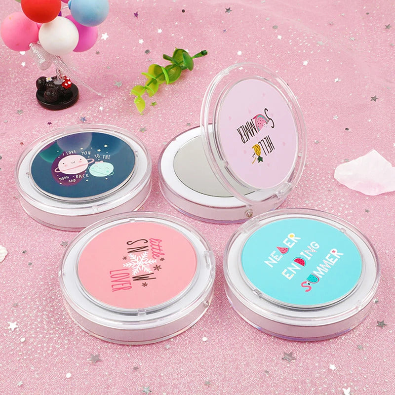 TSHOU857 LED Mini Makeup Mirror Hand Held Fold Small Portable Micro USB Cosmetic Mirror