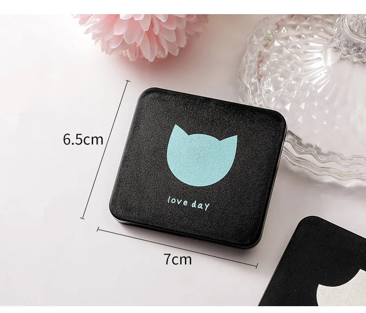 CX281 Double-sided Mirror Women Foldable Makeup Mirrors Lady Cosmetic Hand Folding Outdoor Portable Compact Pocket Random