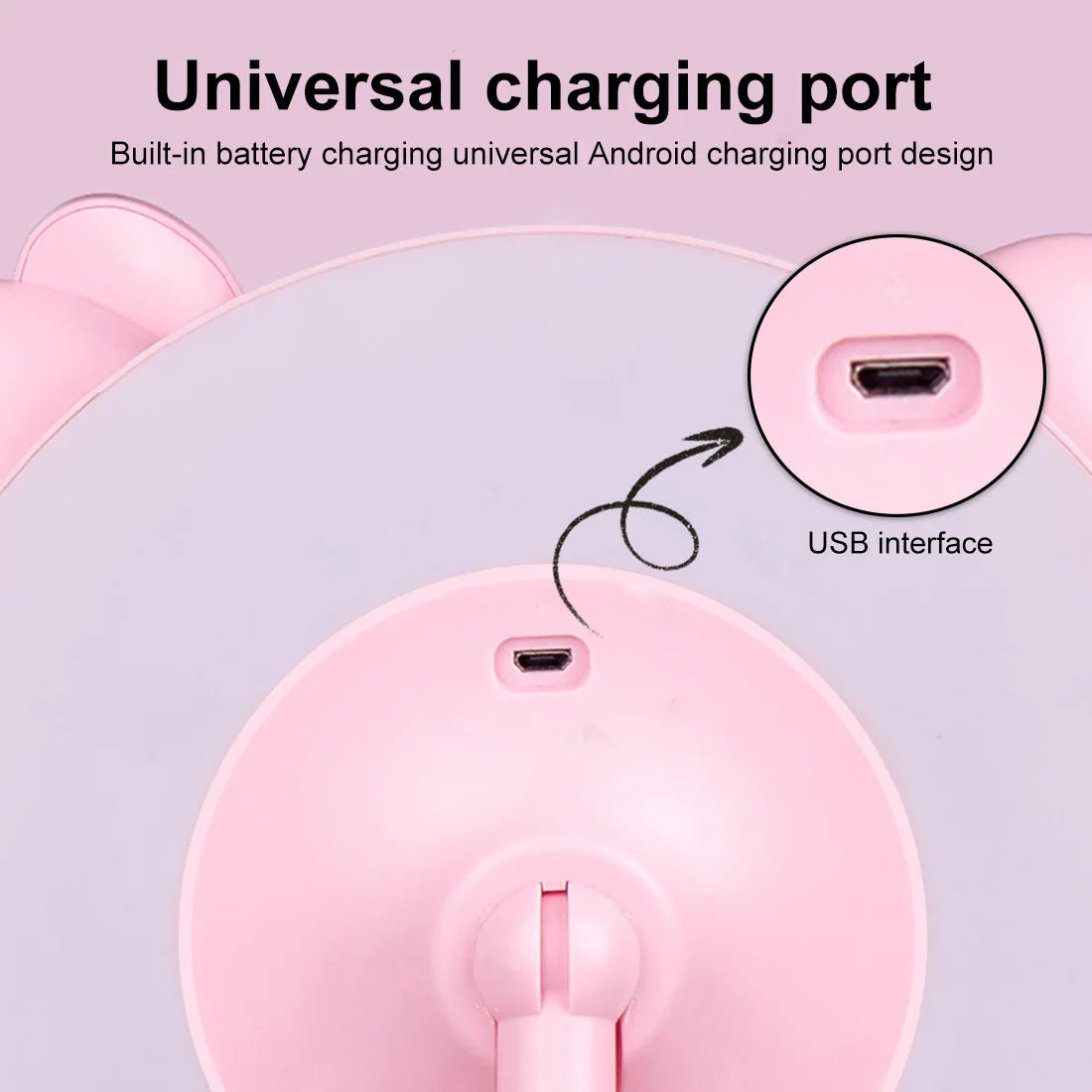 TSHOU511 cat Ear Makeup Mirror With LED Adjustable Light Touch Screen USB LED Make Up Mirror Desk Vanity Cosmetic Storage Mirror