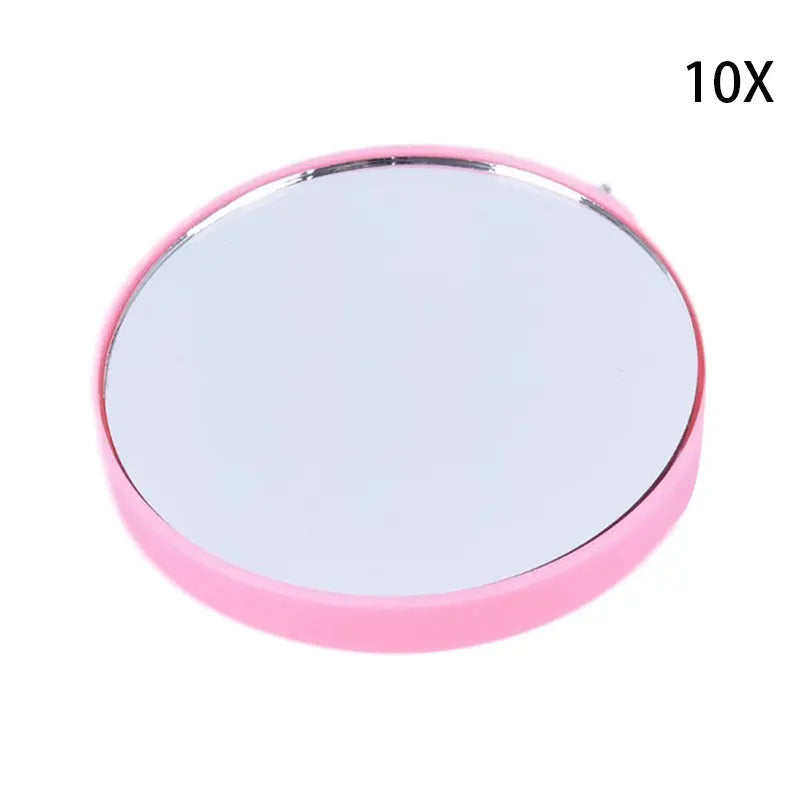 TSHOU637 HOT Portable Makeup Mirror 5X 10X Magnifying Cosmetic Round Mirror With Two Suction Cup 88x88x9mm