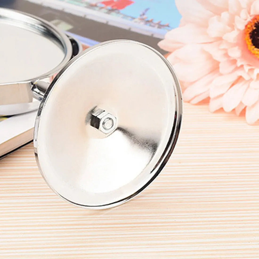 L511 Magnification Circular Make Up Mirrors Holder Cosmetic Double-Sided Desk Mirrors  8cm Women Ladies Home Bathroom Use