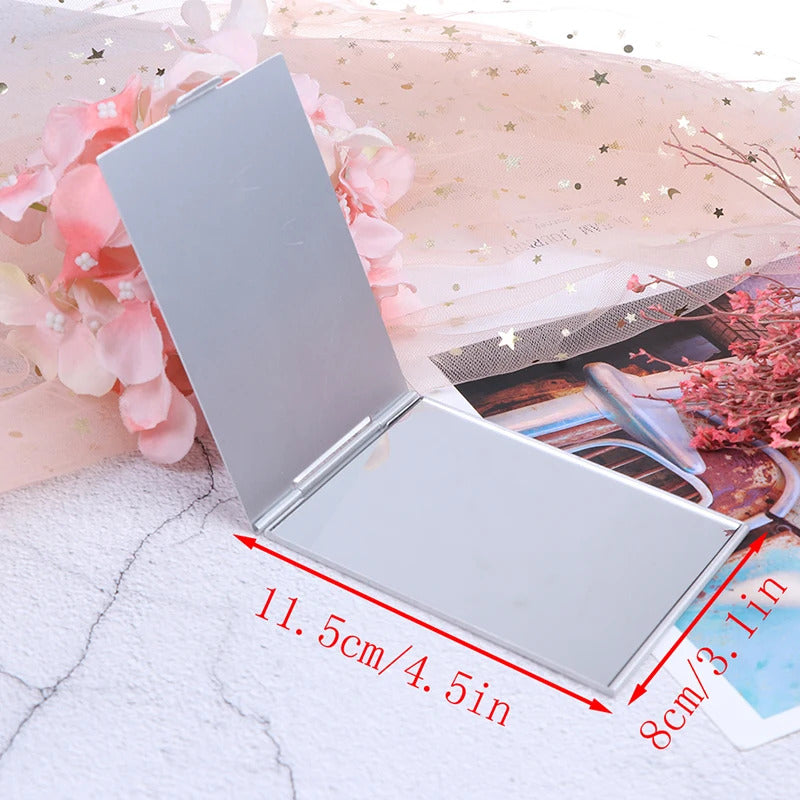 TSHOU532 Pocket Rectangle Makeup Folding Mirrors Ultra-thin Folding Make Up Mirror Personalised Portable Compact Cosmetic Mirror