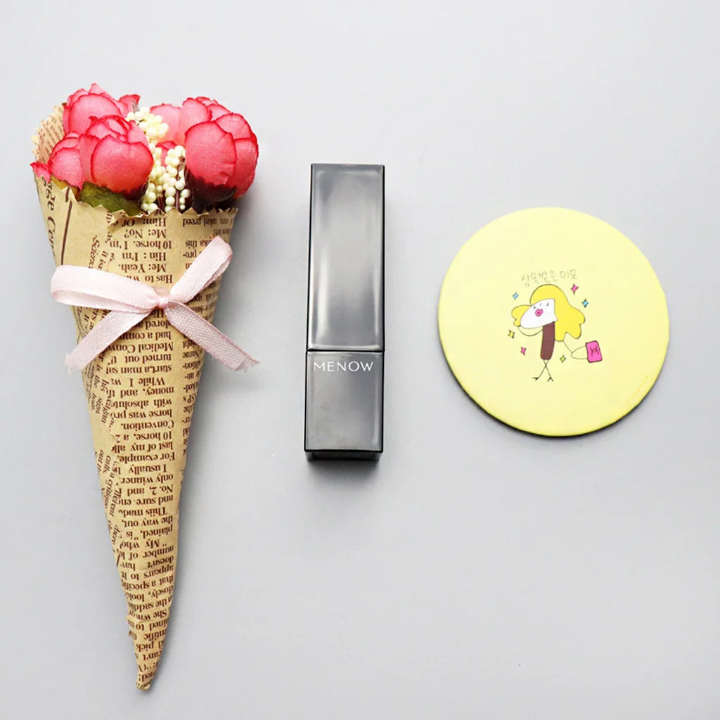 TSHOU727  Cute Cartoon Mini Portable Circular Hand Mirror Pocket Portable Makeup Tool