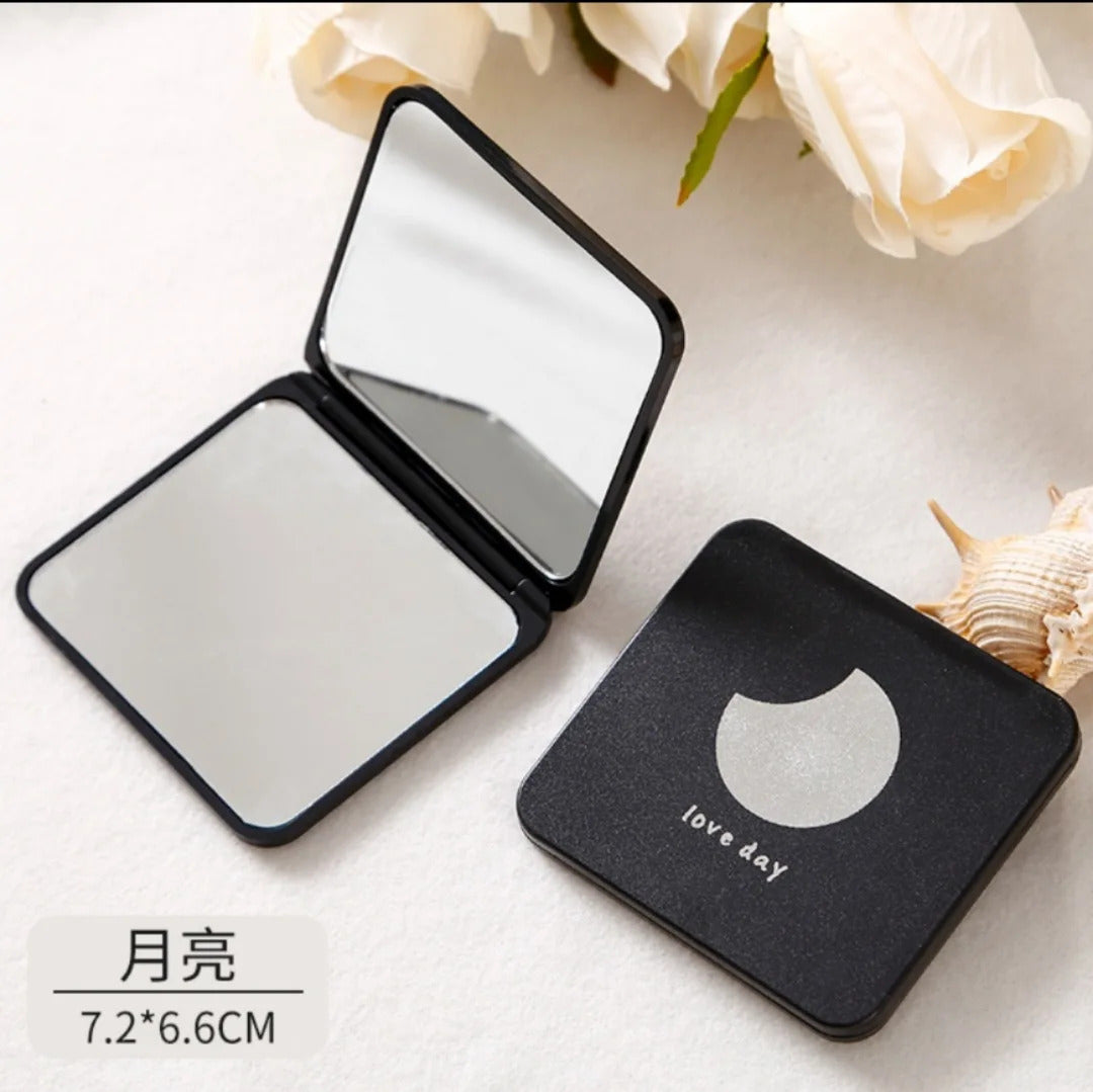 CX307 Mini Square Makeup Mirror Portable Hand Mirror Double-sided Makeup Vanity Mirror Foldable Compact Mirror Pocket Cosmet