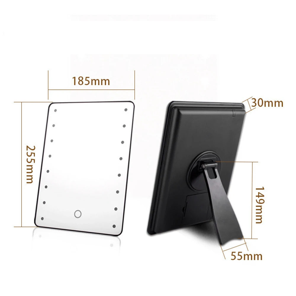 CASHOU94 Makeup Mirror With Leds Cosmetic Mirror With Touch Dimmer Switch Battery Operated Stand For Tabletop Bathroom Travelpc