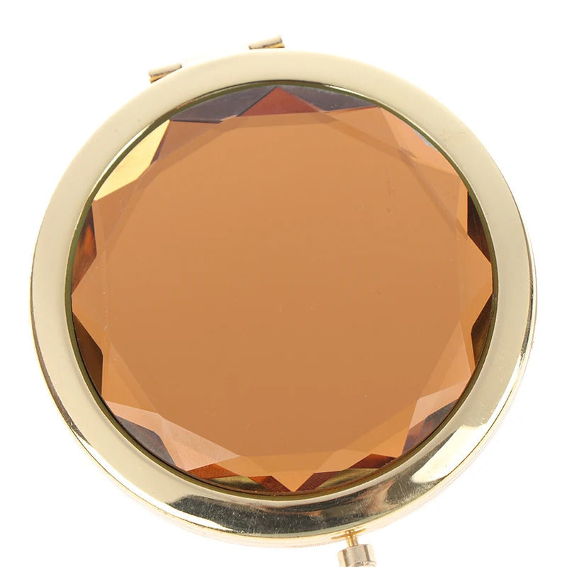 TSHOU579 Luxury Crystal Makeup Mirror Portable Round Folded Compact Mirrors Pocket Mirror Making Up for Personalized Gift