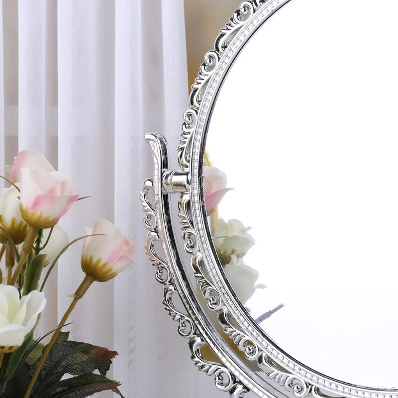 CX204 Sides Makeup Mirror Stand Table Cosmetic Mirror Plastic Dresser Mirrors Tools