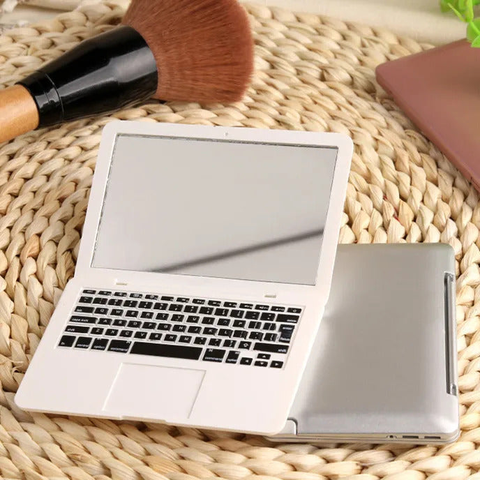DSHOU282  Portable Mini Makeup Mirror Pocket Laptop Glass Women Girls Creative Home Decorative Folding Mirrors Tool Computer Mirror
