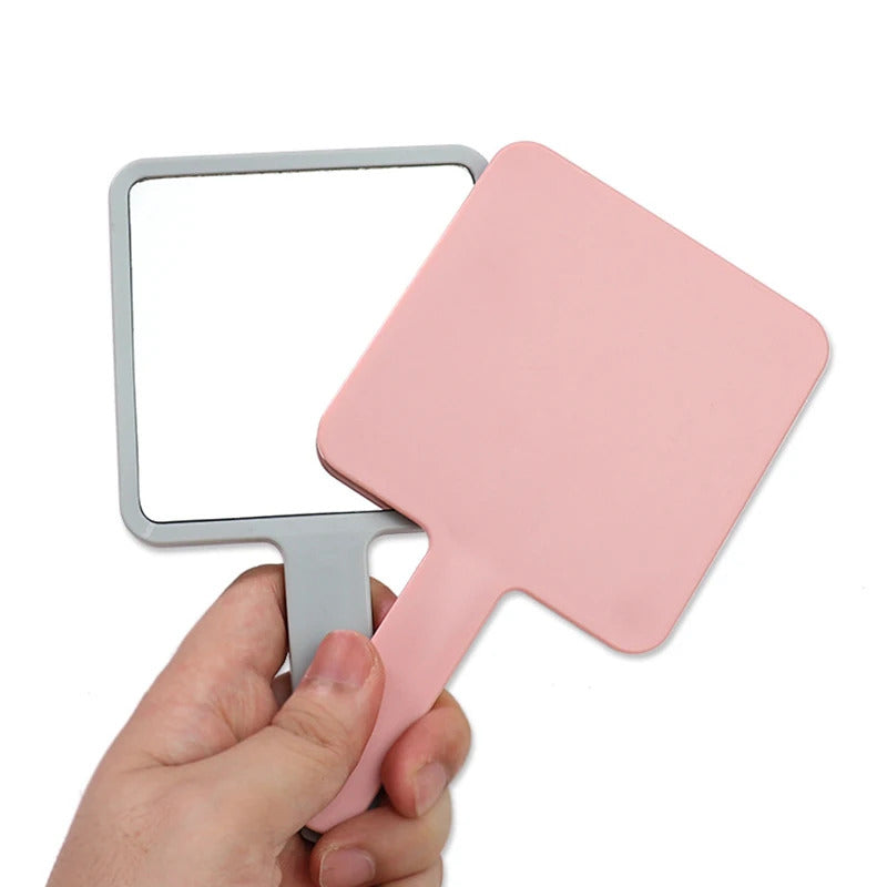 FEN79 Handle Mirror Square Makeup Mirror Handheld Vanity Mirror Hand Mirror Salon Makeup Vanity Cosmetic Compact Mirror for
