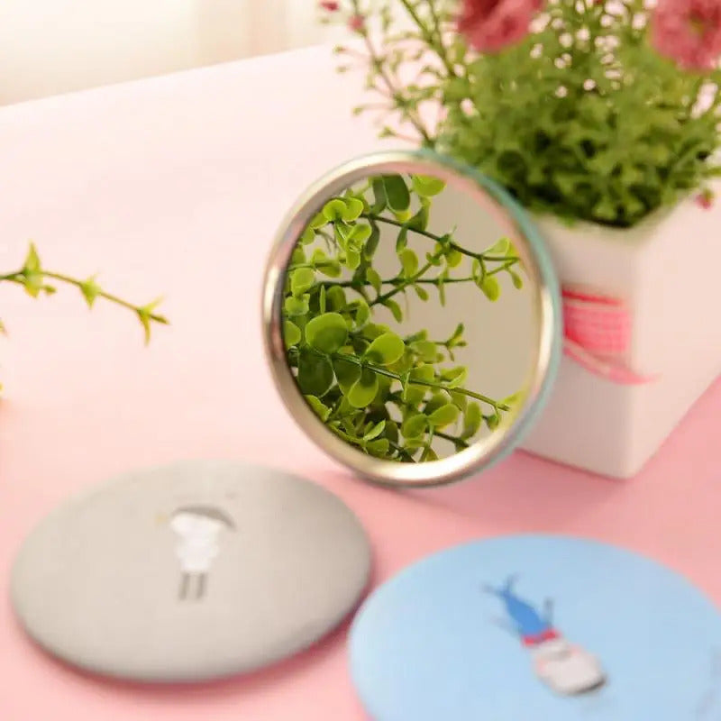 TSHOU841 Cartoon Anti-fall Portable Small Mirror Cute Girls Makeup Mirror Pocket Mirror For Beauty Tools Mini Mirror Cosmetics