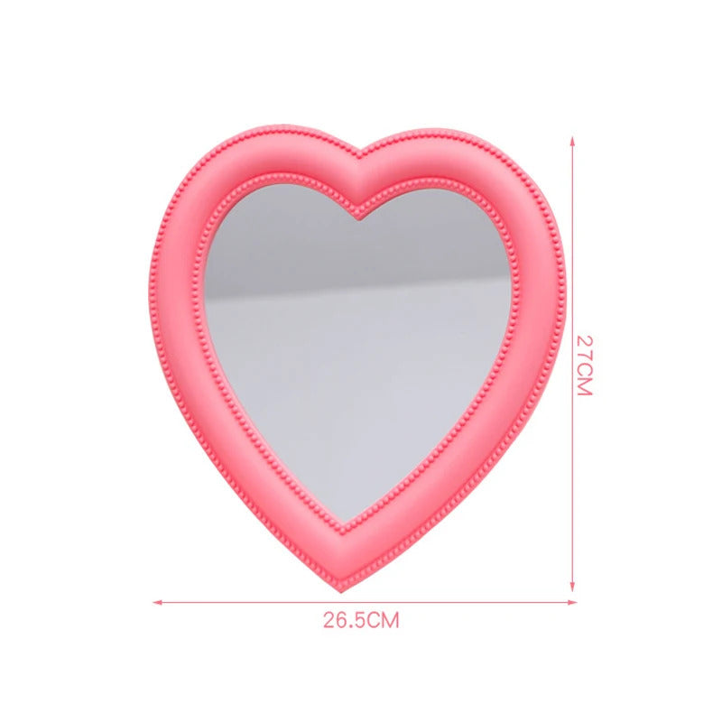CX660  Love Mirror Desktop Makeup Mirror Wall Mounted Dual-Use Vanity Mirror Girl Room Wall Decoration Heart-Shaped Mirror