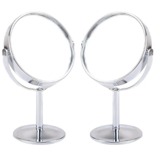 CSHOU397  Magnification Circular Make Up Mirrors Holder Cosmetic Double-Sided Desk Mirrors  8cm Women Ladies Home Bathroom Use