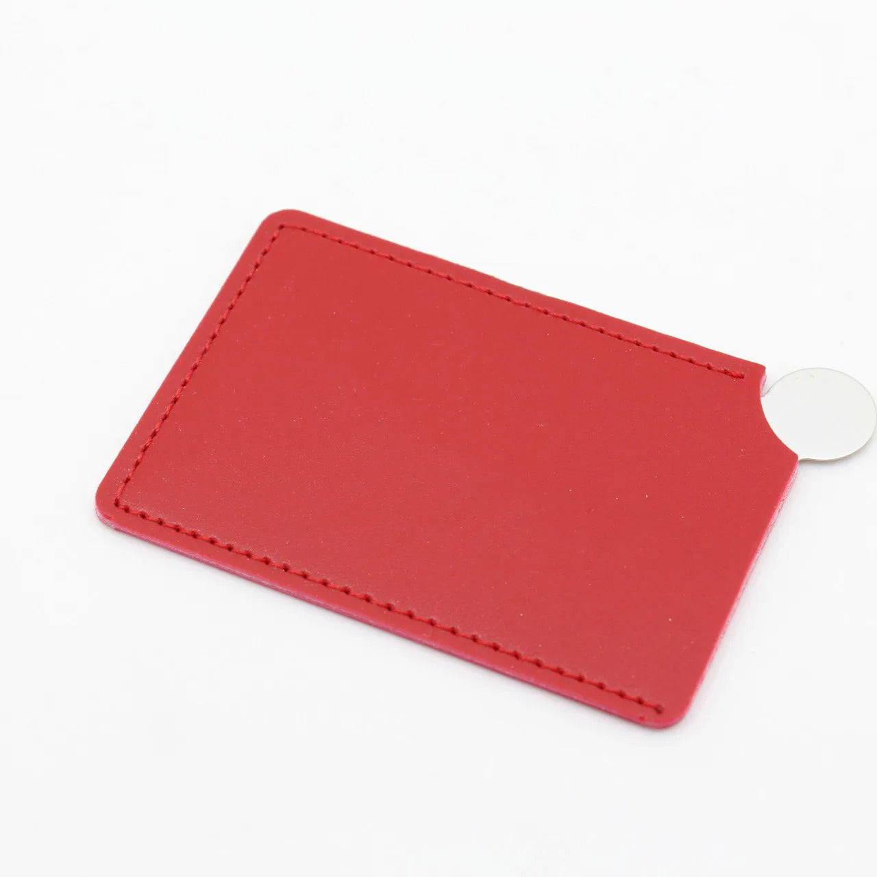 TSHOU960  Portable Mini Shatter Proof Card Style Pocket Folding Cosmetic Mirror PU Leather Cover Stainless Steel Makeup Mirror Card