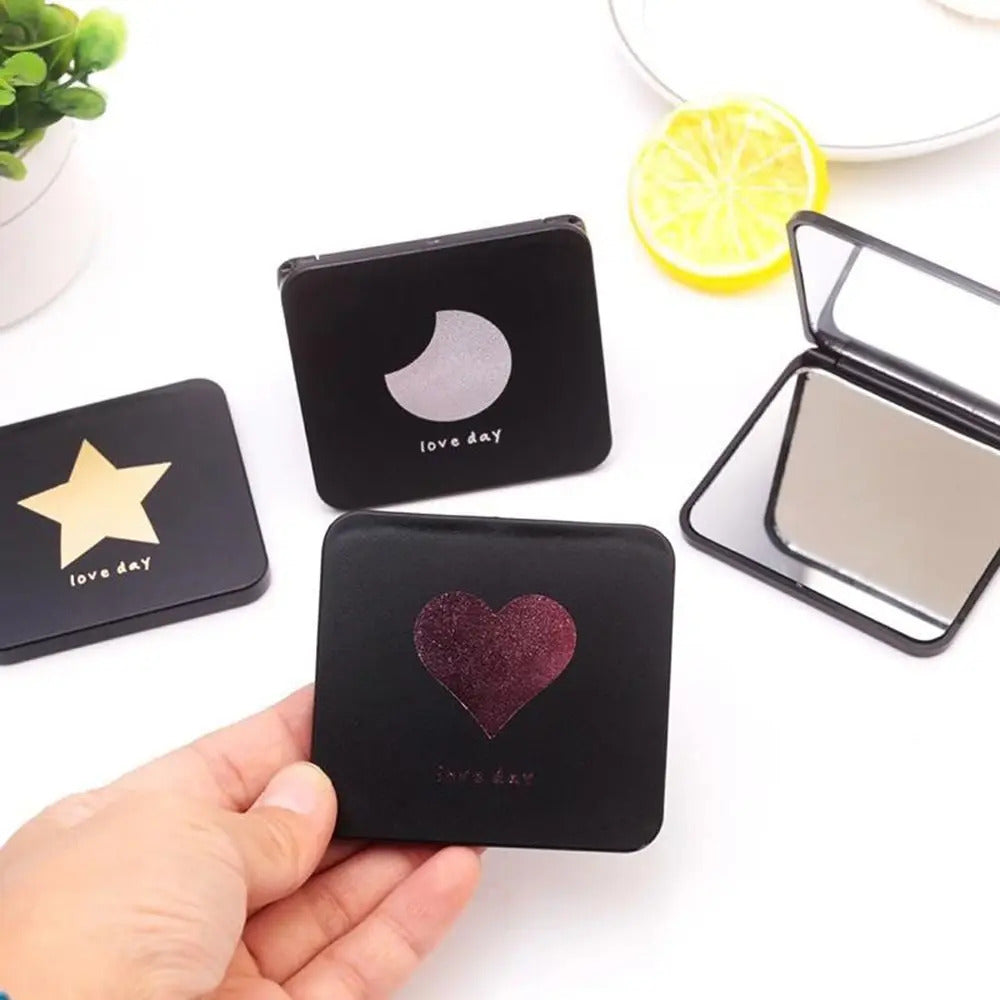TSHOU882 Square Makeup Mirror Portable Double-sided Cosmetic Mirror Folding Pocket Compact Mirror Travel Accessories Christmas